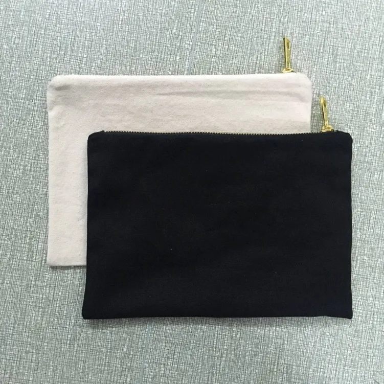 12 Oz Cotton Canvas Zipper Bag Natural Canvas Zip Bag Blank Metal